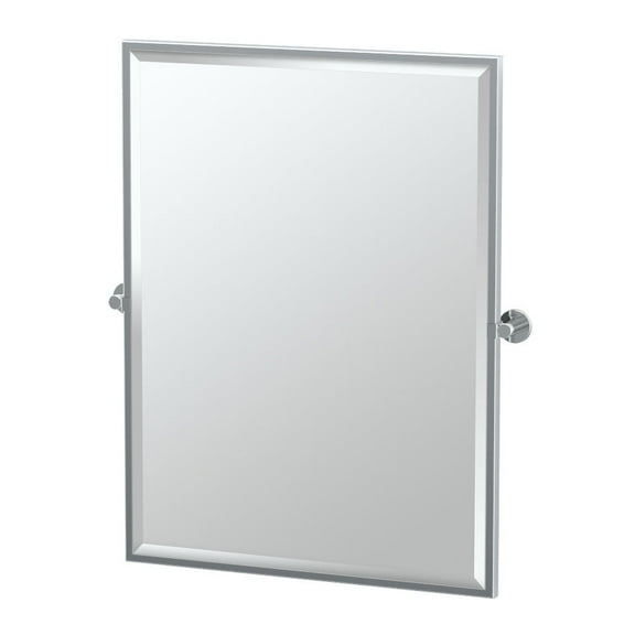 Gatco Channel 32.5" Framed Rectangle Mirror, Chrome