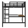 thumbnail image 6 of Bellemave Full Size Loft Bed with Desk, Metal Loft Bed with LED Lights & USB Charaging Station, High Loft Bed with Full-length Guardrails for Teens, Black, 6 of 8