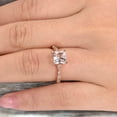 thumbnail image 2 of 1.75 Carat Morganite Engagement Ring With Diamond Moissanite in 10k Rose Gold Art Deco 6mm Princess Cut Pink Morganite Ring, 2 of 6