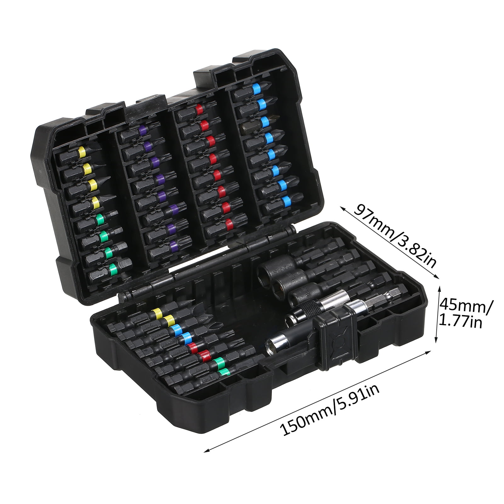 Screwdriver Bit Set 45PCS Drill Bit Set, Alloy Steel Impact Driver Bits with Storage Case, for Wood, Metal, Steel, Appliances, Computers, Fixtures, and DIY Projects