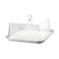 thumbnail image 3 of Bandeja de acrílico transparente para tartas, a prueba de polvo, para exhibición de panadería Cuadrado dorado S, 3 of 9