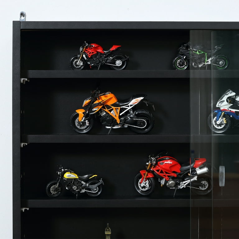 HOMCOM 5-Tier Glass Display Cabinet with 4 Adjustable Shelves 