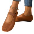 thumbnail image 5 of Womens Breathable Ventilated Knit Mesh Mary Jane Shoes, Elastic Single Strap Slip On Flats, Shock Absorbing Lightweight Daily Walking Footwear, 5 of 8