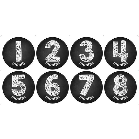 Worgeous  12 Pieces Month Sticker Decals Milestone Baby Name Sign Born Newborn