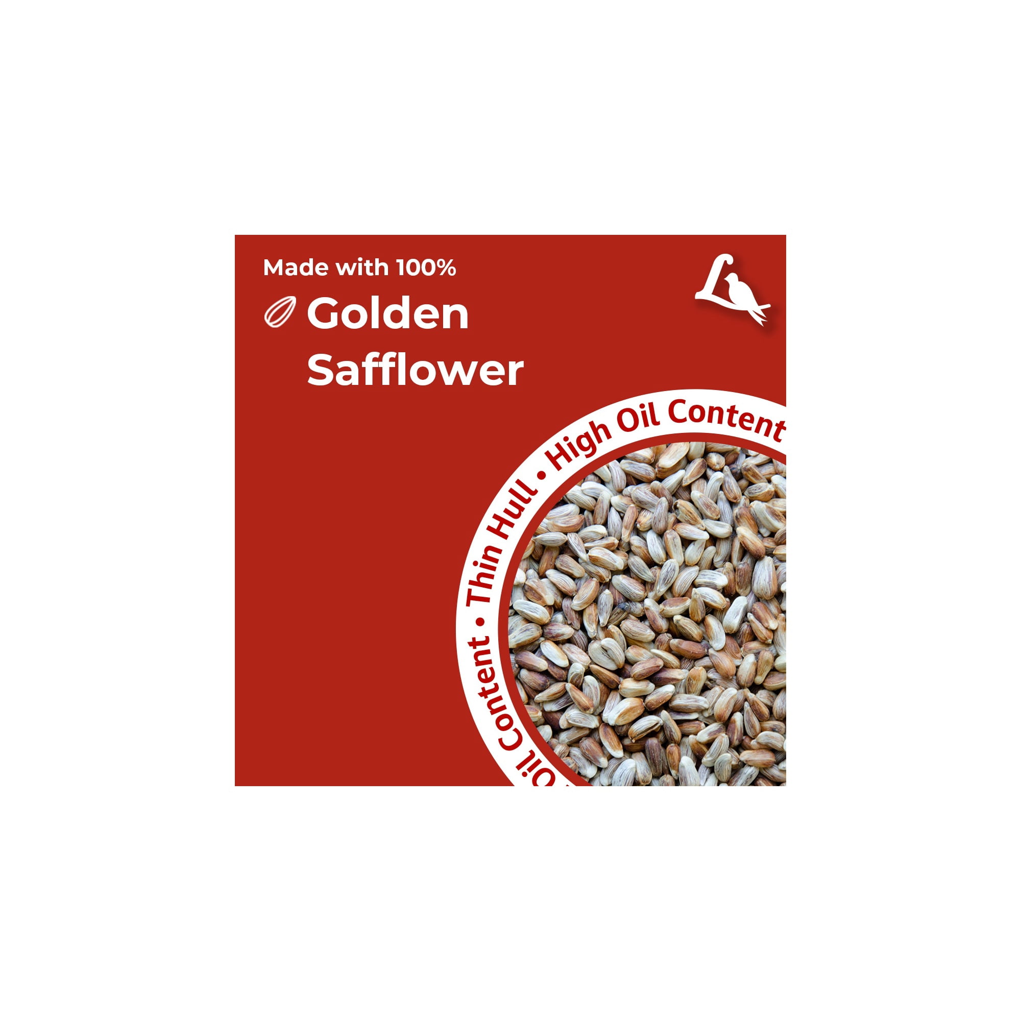 Lyric Golden Safflower Wild Bird Seed - Attracts Woodpeckers Cardinals - 12 lb. Bag