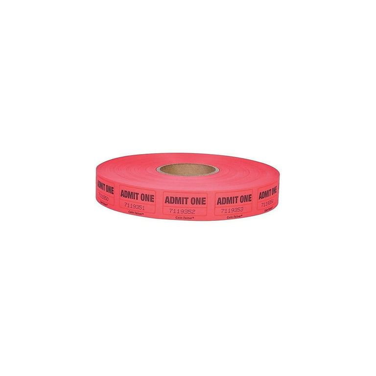 Single Ticket Roll, Admit One, Red, 2,000/Roll Single Ticket Roll, Admit One, Red, 2,000/Roll