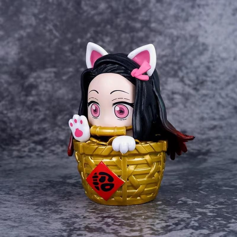 New Kamado Figure, q Version Bamboo Kamado Nezuko Anime Figures 11cm/4.3inch Anime Model Game Character Statue Collection Decoration Gift