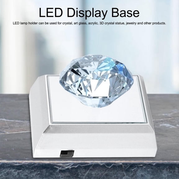 Mgaxyff LED Light Base, Mirrored Colorful Changing Lights For , LED Base, 4 Super Bright LED Beads, Art Glass
