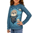 thumbnail image 2 of Jiueut Sea Otter Graphic Tees for Girls Long Sleeve Shirts 3-4 Little Girl Shirts Plus Size Clothing First Day of 3Rd Grade Shirt for Girls Long Sleeve T-Shirts for Various Occasions, 2 of 7