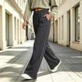 thumbnail image 6 of Sorvello Womens Wide Leg Baggy Sweatpants Fleece Lined Lounge Sweat Pants,Drawstring Sweatpants with Pockets, Fall Winter Dark Gray 2XL, 6 of 7