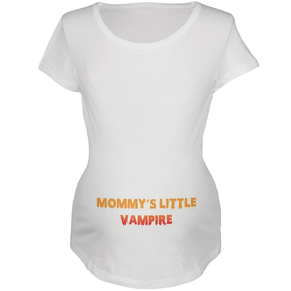 Halloween Mommy's Little Vampire White Maternity Soft T-Shirt - 2X-Large