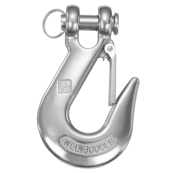 Uxcell 1/2" Clevis Grab Hooks, 304 Stainless Steel Chain Hook, 3307lbs Capacity Heavy Duty Safety Chain Hooks for Trailer Truck Transport