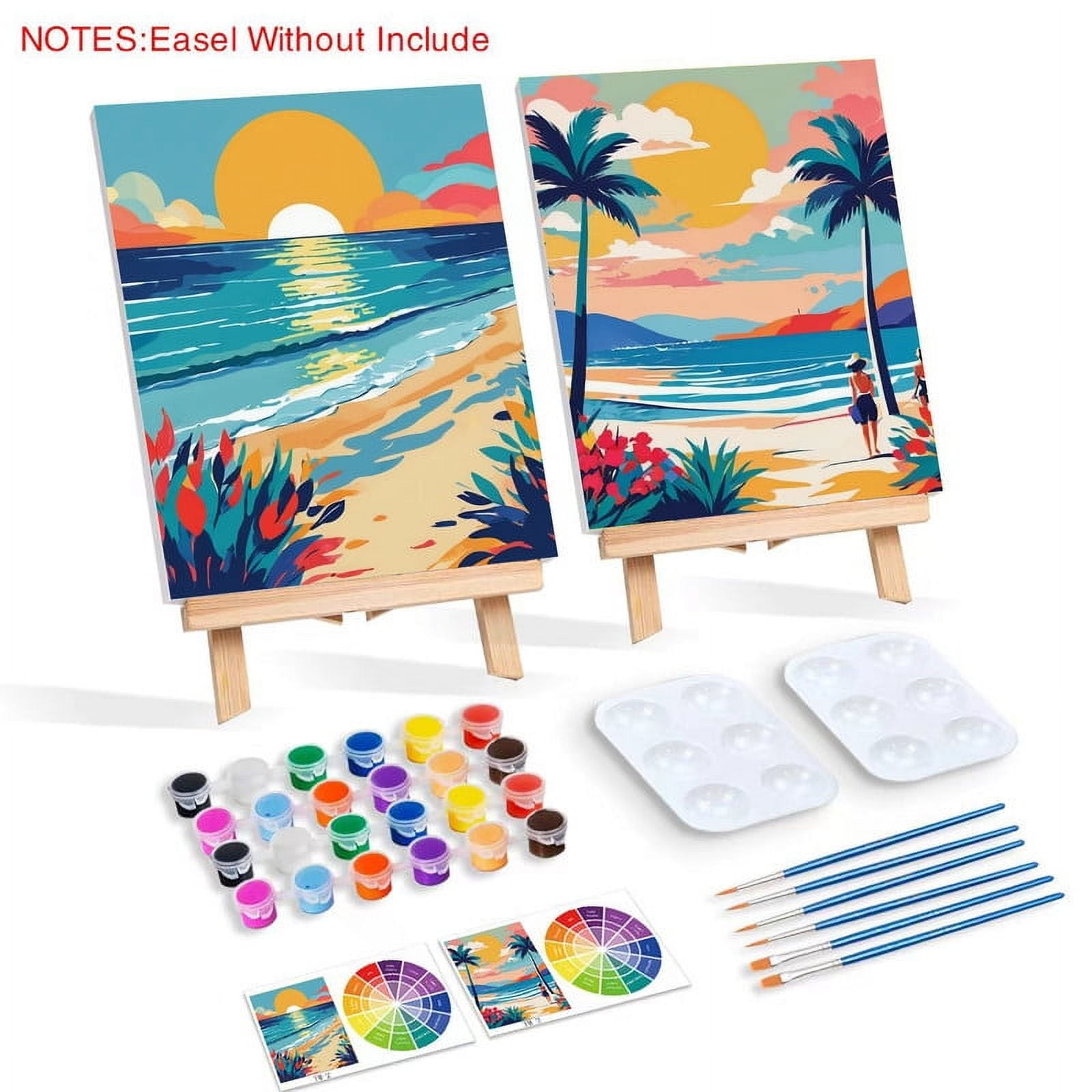 Paint and Sip Kit for Adults with Stand, 8x10 Inch Pre Drawn Stretched Canvas for Painting Your Partner Date Night Valentines Day