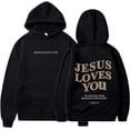 thumbnail image 3 of New Jesus Loves You Hoodie Christian Faith Over Fear Hoodie Faith Sweatshirt Christian Religious Sayings Sweater, 3 of 4