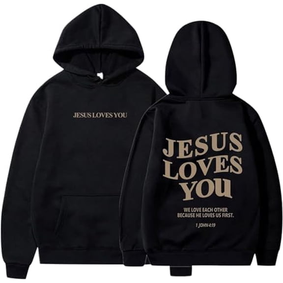 New Jesus Loves You Hoodie Christian Faith Over Fear Hoodie Faith Sweatshirt Christian Religious Sayings Sweater