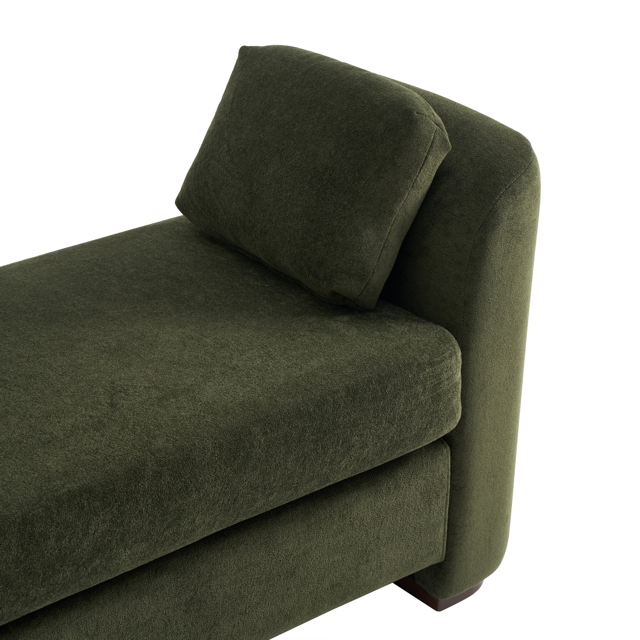 Christopher Knight Home 53.2" Modern Velvet Upholstered Bench with Pillows, Wooden Legs, Olive Green