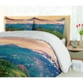 thumbnail image 5 of Ambesonne Mountain Duvet Cover Set, Summer Morning Mountains, Calking, Coral Teal Green, 5 of 6