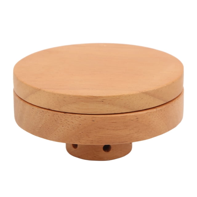 kit de cóctel ahumado anggrek ahumador de bebidas a la antigua para whisky vino queso carnes, vista frontal centrada de tapa redonda de madera clara con base circular y orificios de ventilación visibles; accesorio tipo smoker top para coctelería, material madera y acero inoxidable según especificaciones, a menudo usado para aromatizar cócteles y tablas de queso.