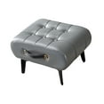 thumbnail image 3 of Elodie PU Leather Footstool Lightweight Step Stool for Guest Rooms Bedroom Entryway gray, 3 of 8