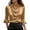 Gold_BG07, variant on Womens Elegant Cowl Neck Satin Blouses Business Casual 3/4 Bell Sleeve Shirts Ruched Dressy Tops Work Office Clothes Gold M