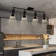 thumbnail image 4 of Bricosmocon 4 Light Track Lighting Fixtures Ceiling, Black Track Lighting with Rotatable Heads, Vintage Industrial Ceiling Spotlight Light for Kitche, 4 of 8