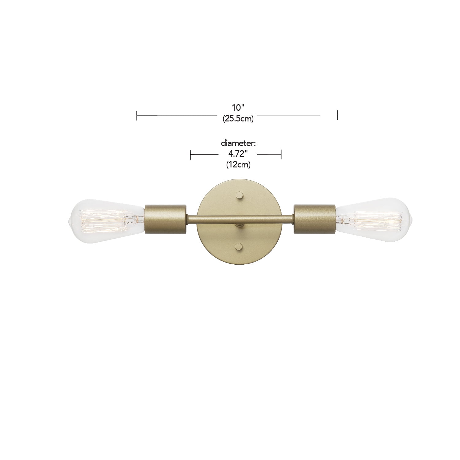 Better Homes & Gardens 10" - 2 Reversible Light Vanity Fixture Burnished Brass, Bulb Not Included