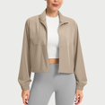 thumbnail image 2 of Women's Athletic Workout Jacket Lightweight UPF 50+ Long Sleeve Shirts Zip Up Cropped Sun Jacket Sun Shirt Travel Clothes, 2 of 6