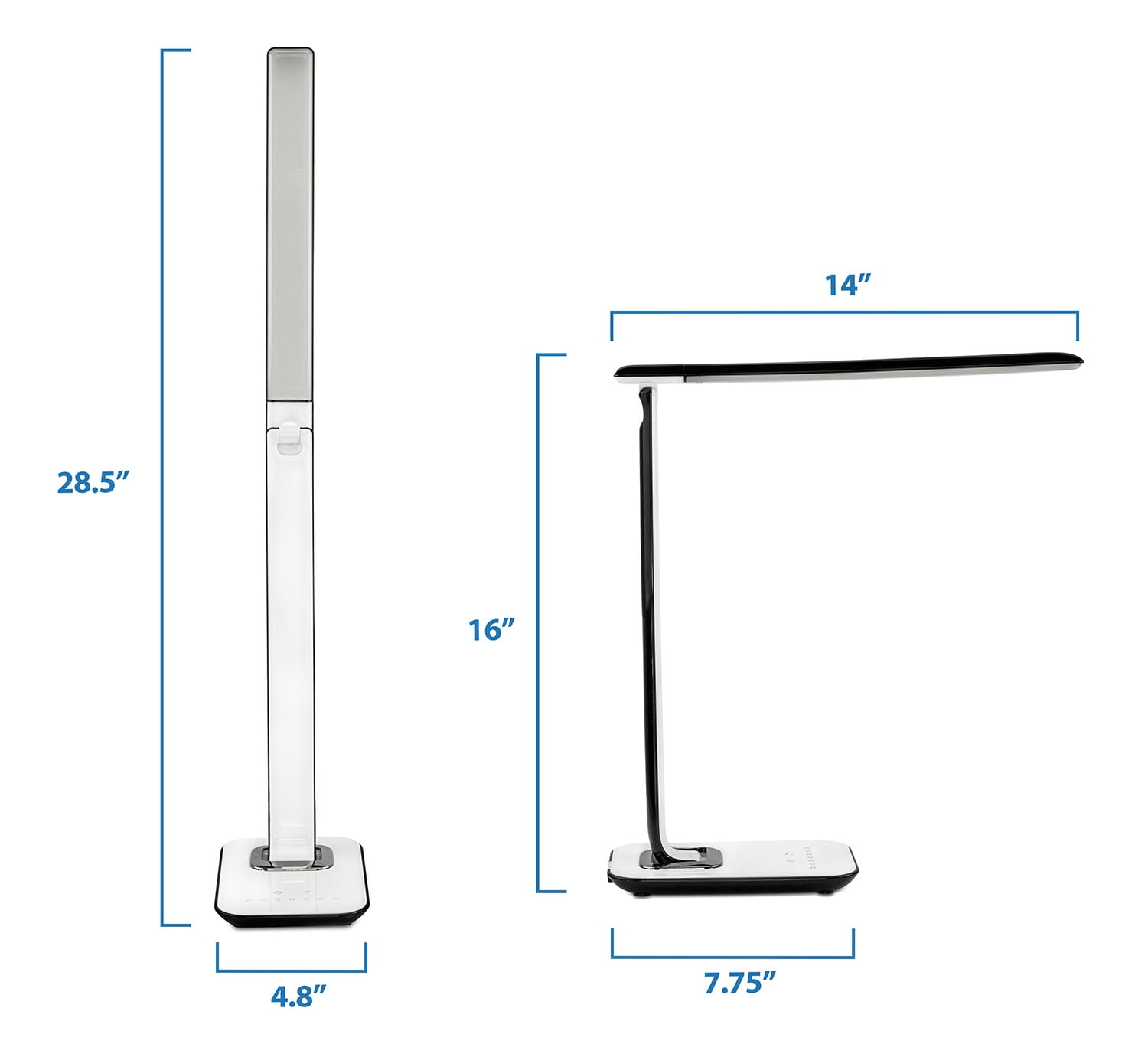 Turcom Dimmable Eye-caring LED Desk Lamp for Chargers with adjustable light intensity and Color