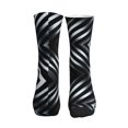 thumbnail image 2 of Men's Black Silver Stripe Novelty Athletic Socks Women's Digital Printing Funky Patterned Crew Socks, 2 of 7