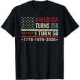thumbnail image 2 of 100% Cotton Unisex America Turns 250 I Turn 50 1976 50th Birthday Funny Vintage T-Shirt, 2 of 5