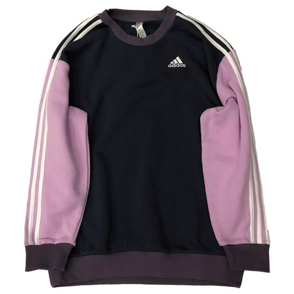Adidas Womens Roomy Purple Stripe Athletic Sweatshirt Sweat Shirt XXS-XS