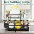 thumbnail image 5 of Glovv 2 Tiers Detachable Dish Drying Rack, Collapsible over the Sink Dish Rack, Versatile Racks for Kitchen Counter with Auto Drainage System and Breathable Mesh, Black, 5 of 10