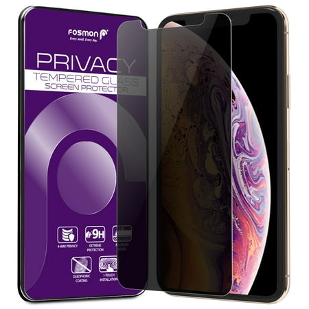 Fosmon Privacy 2-Way Tempered Glass Anti-Spy Tinted Shatter Proof Glass Screen Shield for Apple iPhone 11 Pro Max / XS MAX, (Best Way To Vape Shatter)