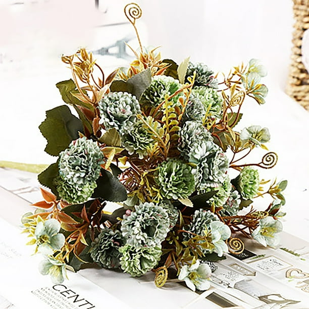 Fridja 2PC Fake Flowers Vintage Artificial Silk Flowers Wedding Home Decoration