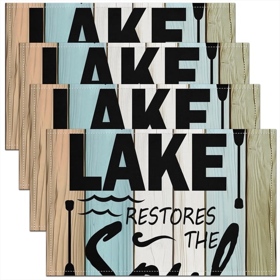 Erosebridal Rustic Cabin Place Mats Set of 4 for in Door Dinning,Lake House Table Place Mats for in Door Dining,Lodge Room Decorative