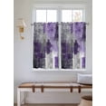 thumbnail image 5 of Purple Grey Tier Curtains 45 Inches Long, Abstract Art Oil Painting Modern Geometric Window Treatment Curtain Drapes, Small Curtain Drapes for Bathroom Laundry Room, 27.5"x45", 2 Panels, 5 of 7