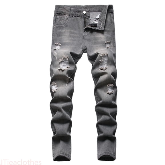 JTieaclothes Boy's Fit Ripped Distressed Fashion Kids Denim Jeans Pants,Boys Pants Sizes 6-7 Years