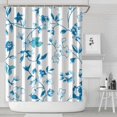 thumbnail image 2 of Floral Shower Curtain Watercolor Botanical Bathroom Decor Rustic Flower Design Fabric Bath Curtain for Tub Country Style Home Accessories with Hooks，84x72in(210x180cm), 2 of 5