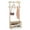 Beige, variant on Costway Bamboo Coat Rack with Bench Shoe Storage 2 Hanging Rods 11 Hanging Hooks Shelves Brown