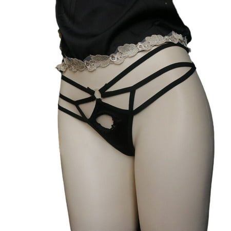 Gunia Women Lingerie Wedding Hole Hollow Thong Thin Belt Bed Passion Can Be Inserted Underwear Nightwear for Party Date Night