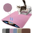 thumbnail image 2 of 1Pc Large Size Cat Litter Mat-Advanced Honeycomb Double Layer Design,Urine Waterproof,Easy Cleaning,Scatter Control,Stay Clean,Brown,S-30x30cm, 2 of 6