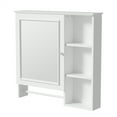 thumbnail image 2 of Bathroom Wall Cabinet, Over The Toilet Wall Mounted Storage Cabinet With Single Mirror Door And Adjustable Shelf, 3 Open Fixed Shelves, For Laundry Room, 2 of 8