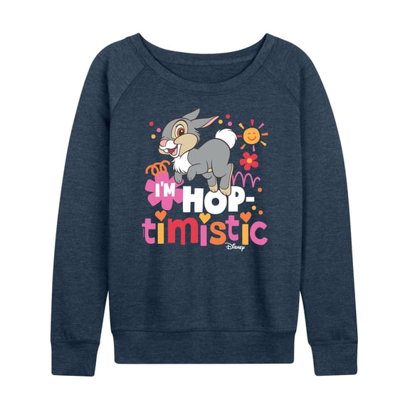 Bambi - I'm Hoptimistic Thumper - Women's French Terry Long Sleeve Pullover
