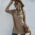 thumbnail image 6 of IROINNID Reduced Womens Sweater Cowl Neck Pullover Sweater Solid Color Comfy Mid-Length Long Sleeve Split Knit Sweater, 6 of 6