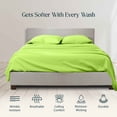 thumbnail image 2 of 400 Thread Count 4 Pcs Sheet Set Deep Pocket 18 Inch 100% Egyptian Cotton Color Parrot-Green Size Queen, 2 of 5