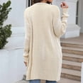 thumbnail image 6 of Scyoekwg Fall Sweaters for Women 2025 Open Front Cardigan Sweater Long Coat Pockets Loose Casual Outwear Winter Warm Jackets Long Sleeve Solid Color Outerwear (Khaki,L), 6 of 7