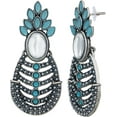 thumbnail image 2 of Parshwa Creations Drop & Dangler Black, Kundan Indian Womens Earrings, Silver Oxidized, Set, 2 of 3