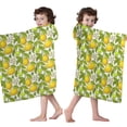 thumbnail image 4 of Yellow Lemon Fruit Slices Hooded Bath Towel，50"x30" for Ages 3 To 12 Kids, Quick Dry Lightweight Soft Microfiber Hood Beach Towel Cover Up for Kids, 4 of 7