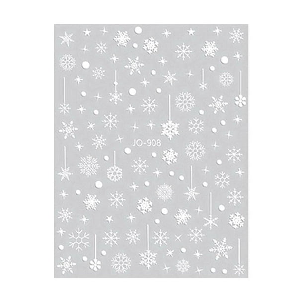 CAIROYAR ¿Pegatina decorativa para cara de cristal con copos de nieve blancos navideños?