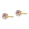 thumbnail image 2 of 14K Yellow Gold Earring Birthstone (02) February Women'S Synthetic Purple 5 mm, 2 of 3